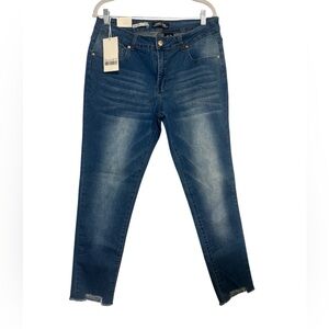 Sweet Look Jeans Womens 16 High Waisted Distressed Dark Wash Stretch